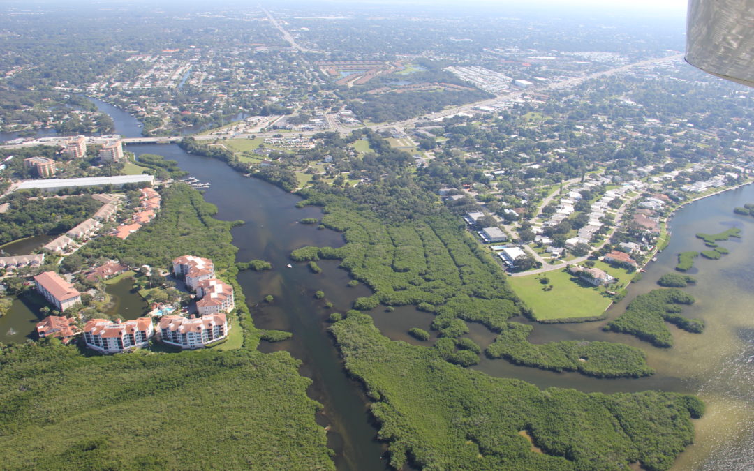 Aerial photo of the mouth of Phillippi Creek